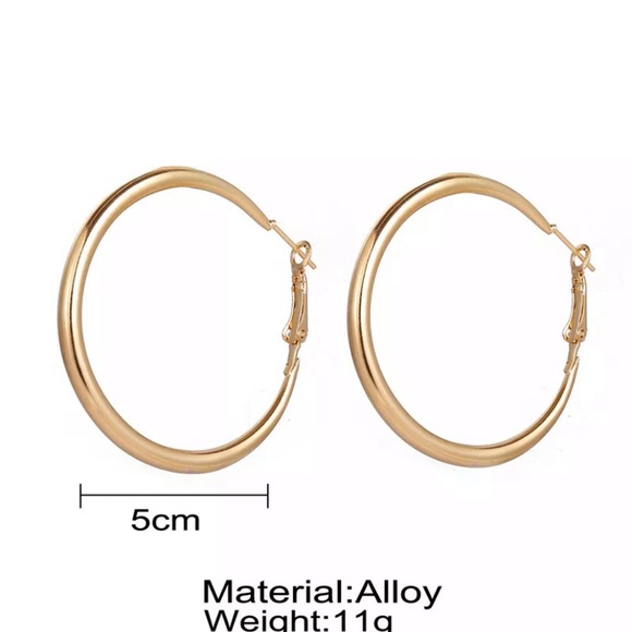 18k Circle Geometry Metal Drop Dangle Earrings - Picture 5 of 5